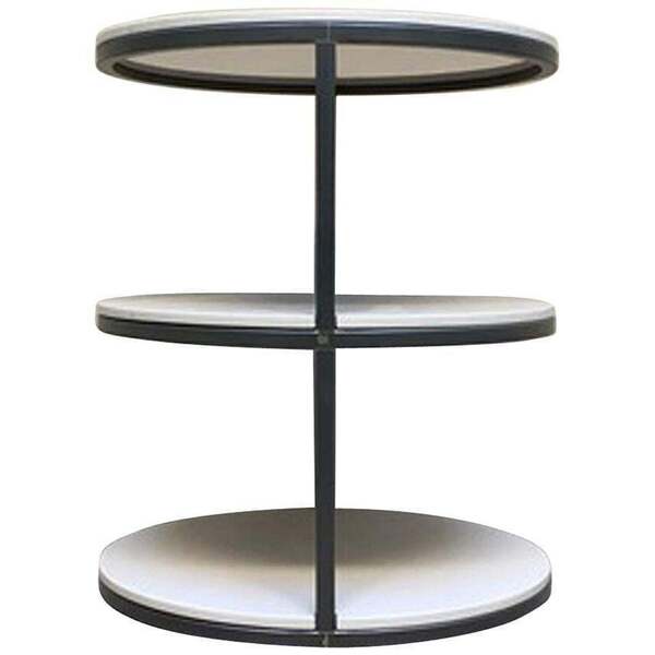 Italian Design Round Side Table In Lacquered Wood And Iron