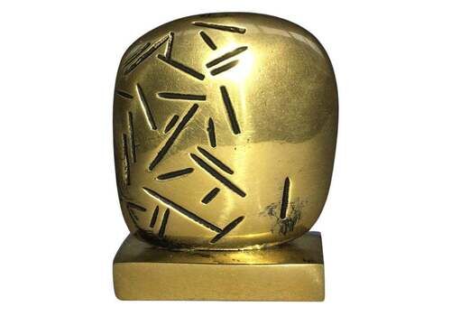 1980 Italy Post Modern Bronze Abstract Sculpture Beppe Bonetti With Base