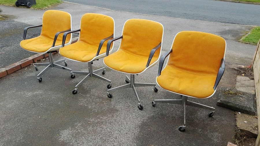 4 Charles Pollock Knoll Office Desk Chairs Chrome Vintage Retro Mid 4 Charles Pollock Knoll Office Desk Chairs Chrome Vintage Retro Mid Century Mcm Vinterior