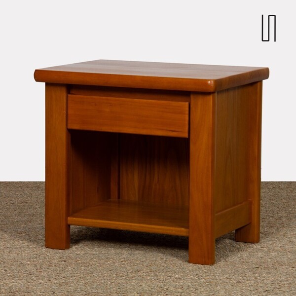 Vintage Bedside Table In Solid Elm, 1980s