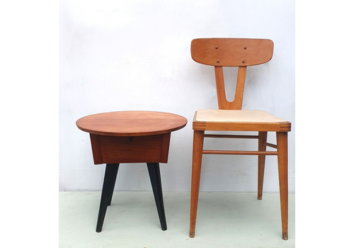 Vintage Mid Century Sewing Box Teak Work Table