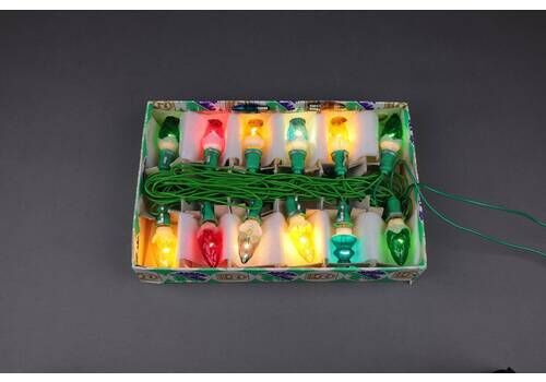 Vintage 1988 Czech Glass Christmas String Lights | Pinecone Christmas Lights | Retro Holiday Decoration | Ornament Lights For Christmas Tree