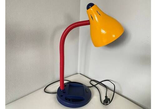 Postmodern Pop Art Table Lamp . Primary Colors Memphis Style Desk Lamp By Massive Belgium. Multicolor Yellow Red Blue Lamp