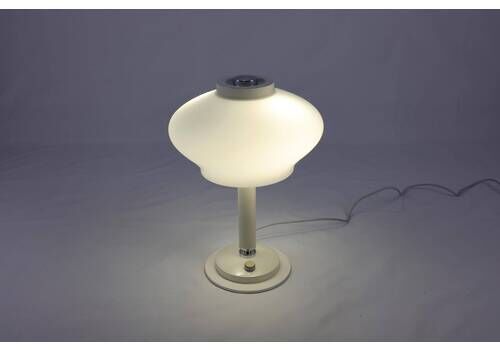 Vintage Czech Napako Table Lamp | 1970s Opaline Glass Lamp | Space Age Lighting | Mid Century Desk Lamp | Bedroom Office Living Room Decor
