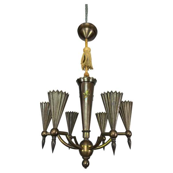 Cubist Hanging Lamp By Dagobert Peche