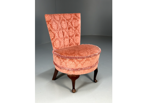 Vintage Cocktail Chair Deep Pink Velour Moquette 1960s Retro Eb9166 Vclo