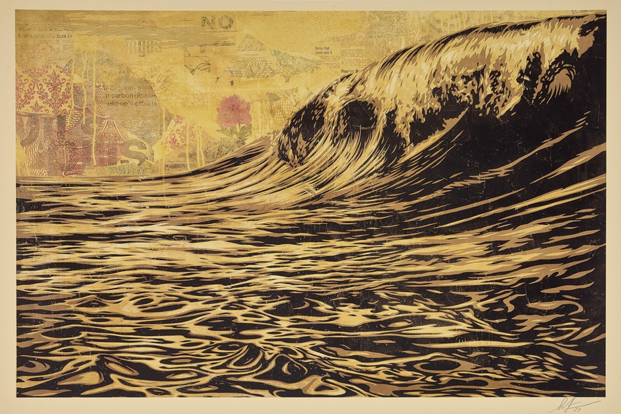 Shepard Fairey, 2024 Dark Wave Offset Lithograph On Thick Paper Cm 61 X 91,5