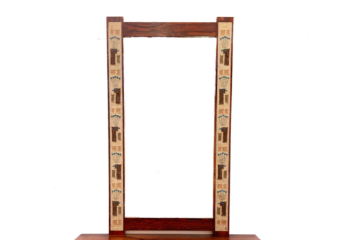 Vintage Wall Mirror Glass & Tra And With I. Carlkson Tapestry Sweden 1960s