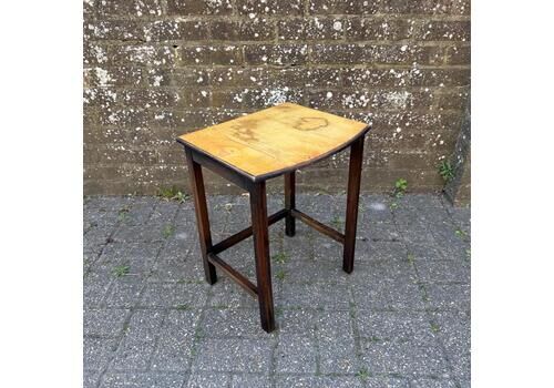 Unique Upcycled Retro Vintage Small Table, Small Vintage Plant Stand, Vintage Oak Table, Lamp Table 38cm W, 47cm H, 34cm Deep