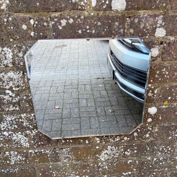 Retro Vintage Frameless Mirror, Authentic Retro Mirror, Small Square Mirror, Bathroom Vintage Mirror