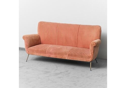 Vintage Sofa In Striped Velvet From The 50s Modern Antiques