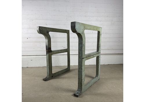 Pair Of Reclaimed Cast Iron Workbench Legs