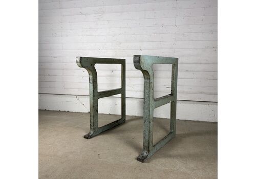 Pair Of Reclaimed Industrial Cast Iron Workbench Legs