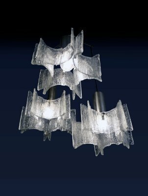 Frosted Murano Glass And Chrome Pendant Lamp From Kaiser Idell / Kaiser Leuchten, 1960s photo furniture
