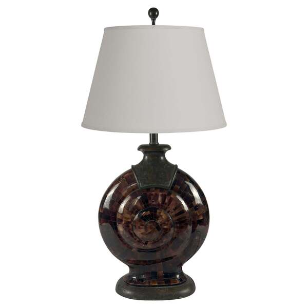 Vintage Maitland Smith Bronze Penshell Snail Table Lamp C.1980s