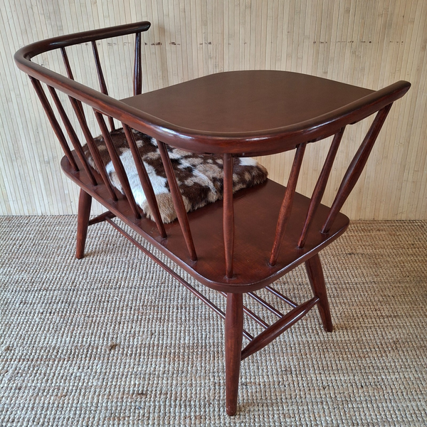Fab Vintage Chippy Heath Mid Century Teak Telephone Seat Hall