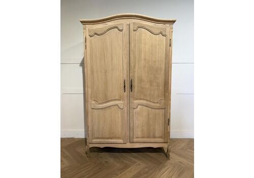 Vintage Rustic French Oak 2 Door Armoire Breakdown Wardrobe For Easy Access