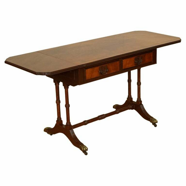 Lovely Vintage Flamed Mahogany Extending Drop Leaf Side End Table