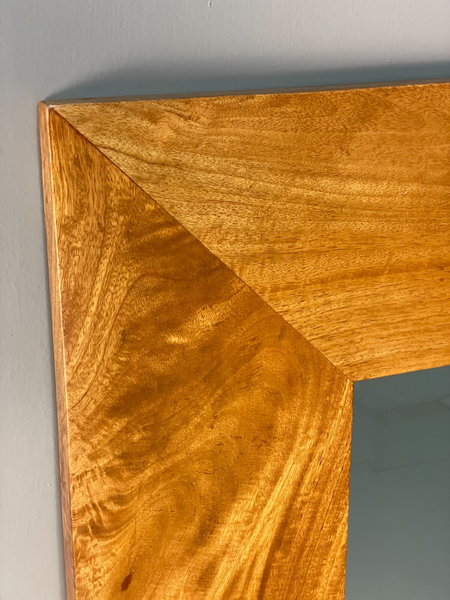 Large Rectangular Wall Mirror In A Satin Birch Wood  Eb8390 Mwoo photo furniture