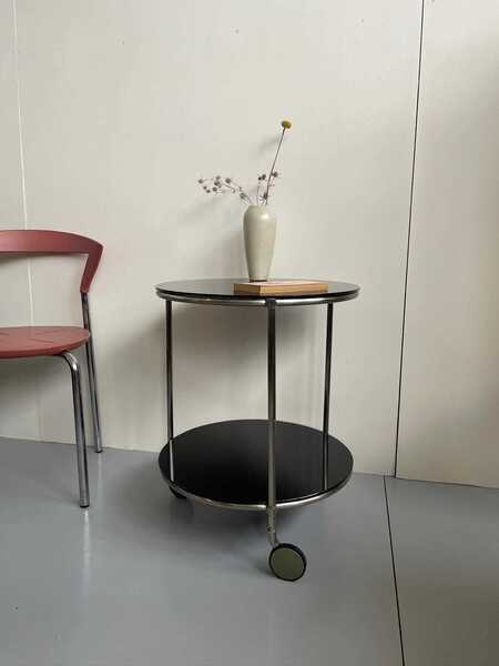Vintage Ikea Strind Black Side Table Drinks Bar Trolley By Ehlen Johansson