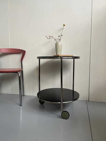 Vintage Ikea Strind Black Side Table Drinks Bar Trolley By Ehlen Johansson photo furniture