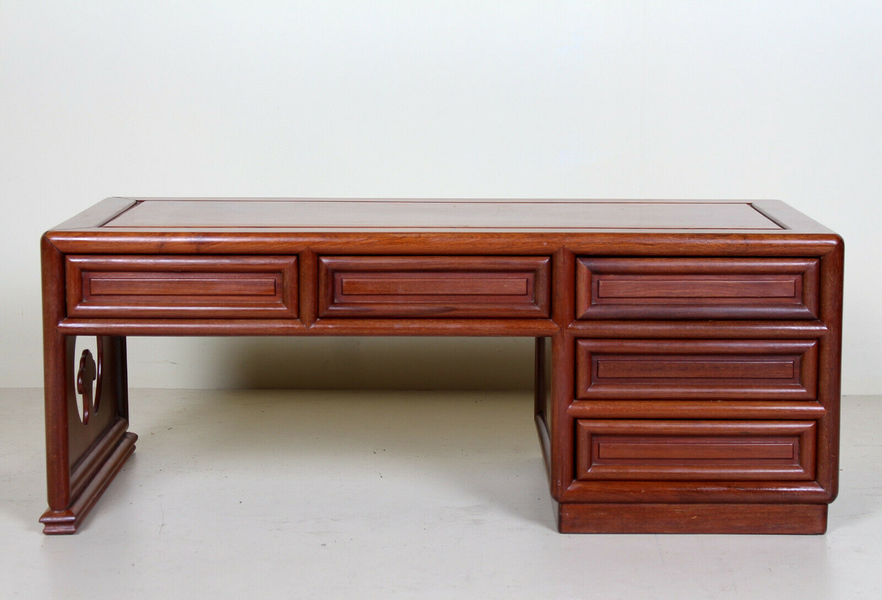 Oriental Chinese Low Coffee Table Fitted Drawers Vinterior
