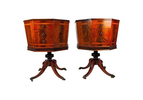 19th Century Pair Of English Regency Hexagonal Sowing Box Or Side Tables
