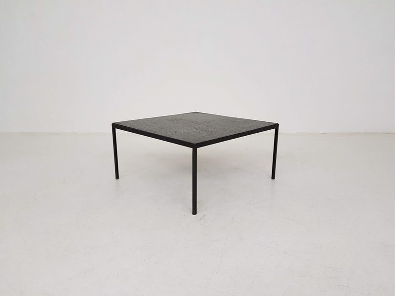 Mid Century Modern Minimalist Stone And Metal Square Coffee Table The Netherlands 1960 S