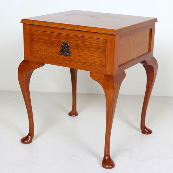 Antique Vintage Oak Side Table Lamp Bedside Table Drawers Vinterior