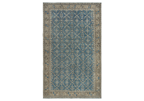 7.4x12 Ft Vintage Handmade Turkish Wool Area Rug. One Of A Kind Large Carpet
