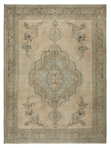 9.4x12.8 Ft One Of A Kind 1960s Turkish Large Rug. Rustic Handmade Large Carpet