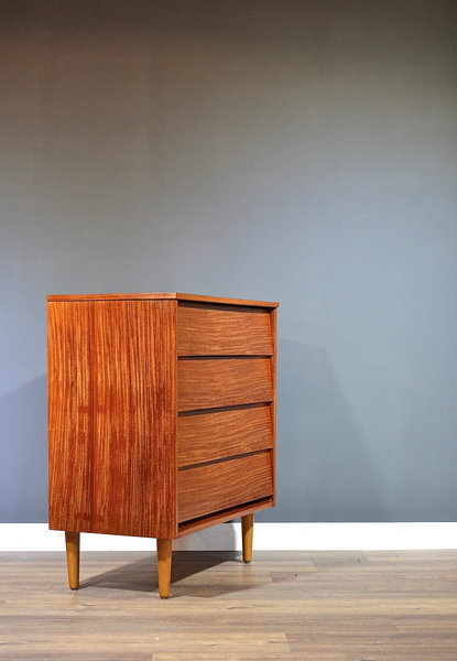 Vintage Midcentury Chest Of Drawers With Beehive Draws In Teak