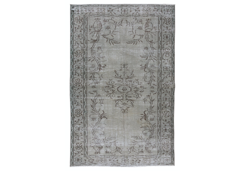 5x8 Ft Mid Century Handmade Turkish Area Rug Overdyed In Gray 4 Modern Interiors