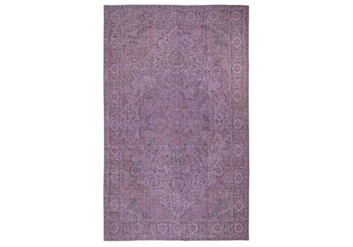 7.5x12.2 Ft Modern Wool Area Rug, Hand Made In Turkey, Purple Large Carpet