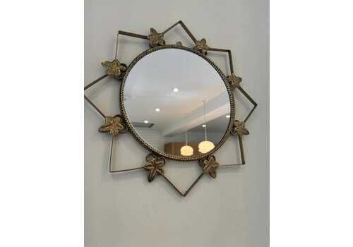 Rare Beautiful Bronze/Gold Sunburst Mirror 1950s/60s