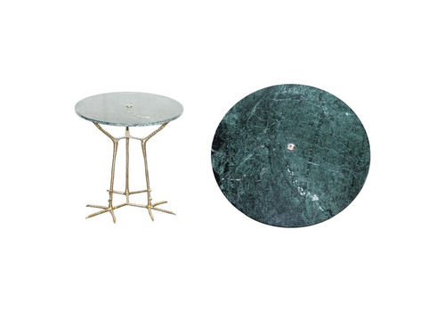 Beautiful Showroom Green Marble Gold Bird Feet Display Side Plant Lamp Table