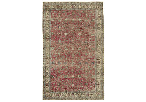 Handmade Beige Turkish Vintage Area Rug 193 Cm X 311 Cm