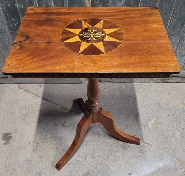 Antique 19th Century Regency Inlaid Mahogany Side Table photo furniture