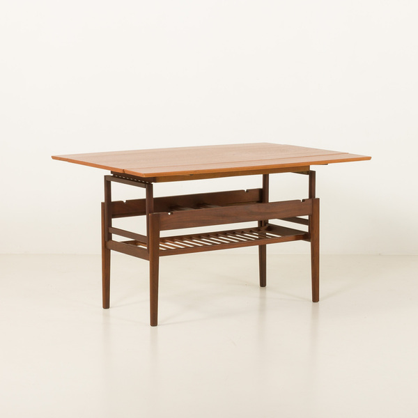 Vintage Elevator Teak Table Attr. To Kai Kristiansen, 1960s photo vinterior