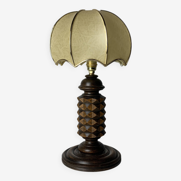 Wood Turned Mushroom Cocoon Table Lamp In The Style Of Charles Dudouyt