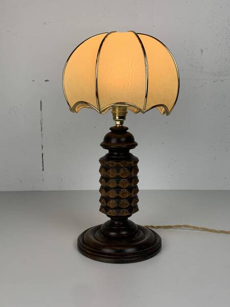Wood Turned Mushroom Cocoon Table Lamp In The Style Of Charles Dudouyt photo Lighting
