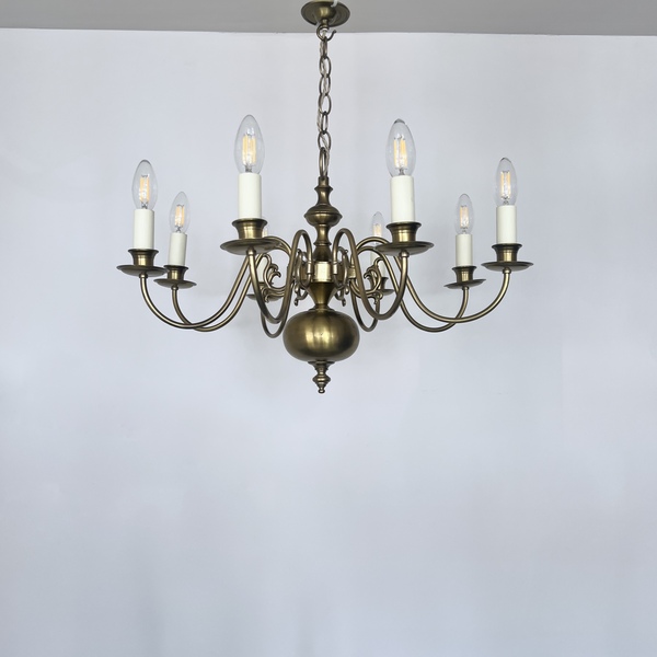 Flemish Style Brass Chandelier