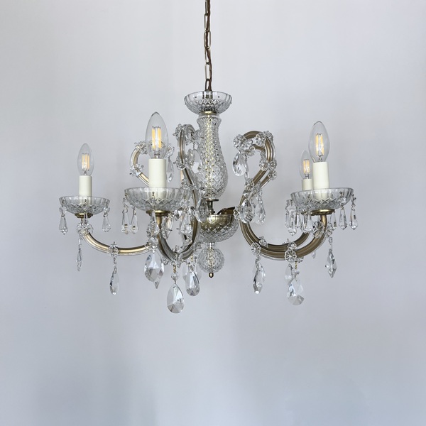 Marie Thérèse Chandelier With Faceted Glass Stem