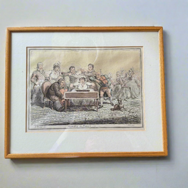 Handcoloured Etching And Aquatint Of "Playing In Parts" By James Gillray After Brownlow North (London 1801)