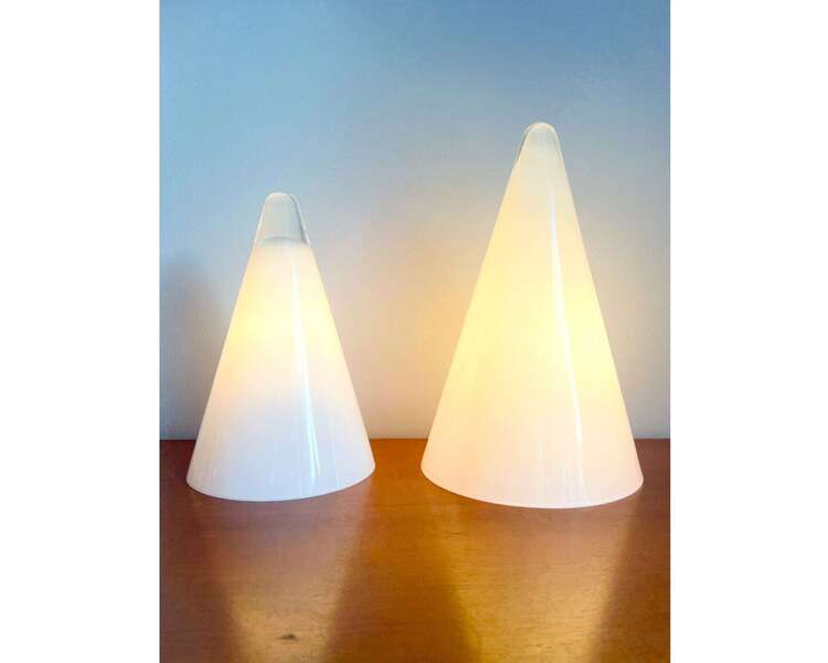 Vintage Teepee Table Lamp By Ilu Design (Small) And Sce (2x Large Available)   Opaline Glass   Mushroom   Space Age