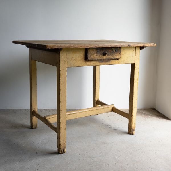 Antique Hungarian Rustic Painted Pine Side Table, 19th Century