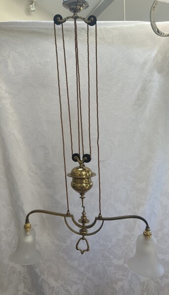 Antique Rewired & Pat Tested Rise & Fall Ceiling Light