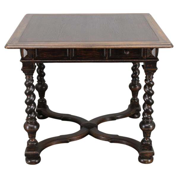 Antique Beech Card/Game Table, Czechoslovakia