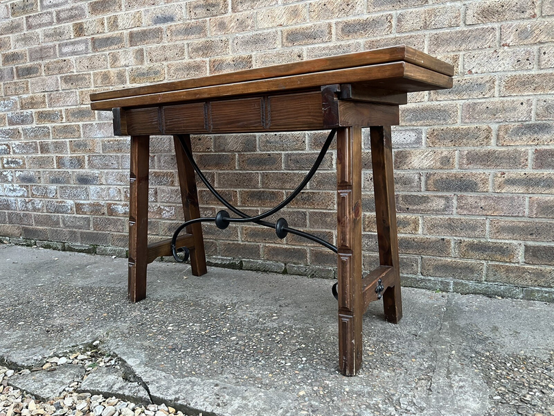 Vintage Table Spanish Colonial  Trestle Table Side Table/Dinning/Hall/ Table