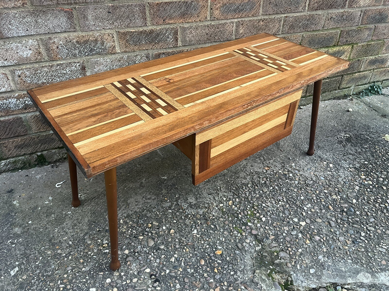 Mid Century Retro Specimen Table With Drawer Coffee Table